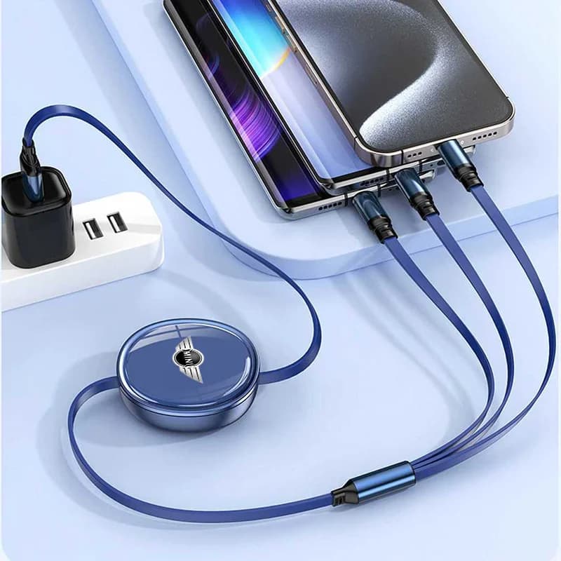 3 In 1 Cable Scalable Car Micro USB Type C Fast Charging Cable For BMW MINI WORKS One Cooper S JCW Countryman R57 R56 R55 R53 F5