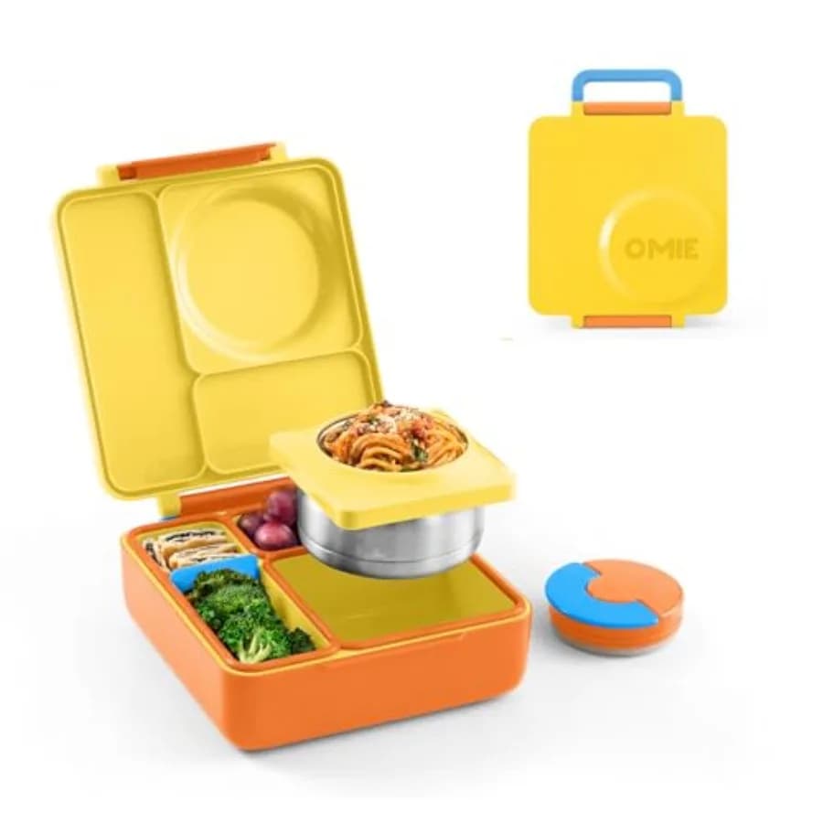 Box Bento Box per il pranzo - Contenitore termico per il pranzo con barattolo termico sottovuoto a tenuta stagna - 3 scomparti, due zone di temperatura