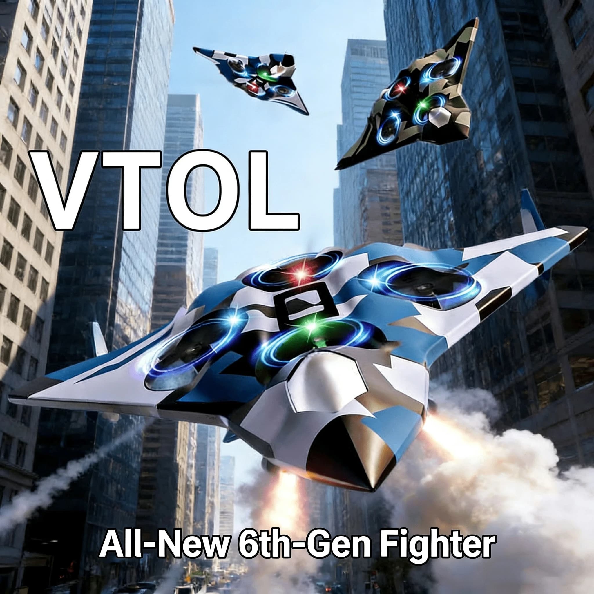 2.4G New Sixth Generation Remote Control Fighter Kids Flying Helicopter with Light RC Hobby Jet Plane Stunt Fighter Airplane Toy