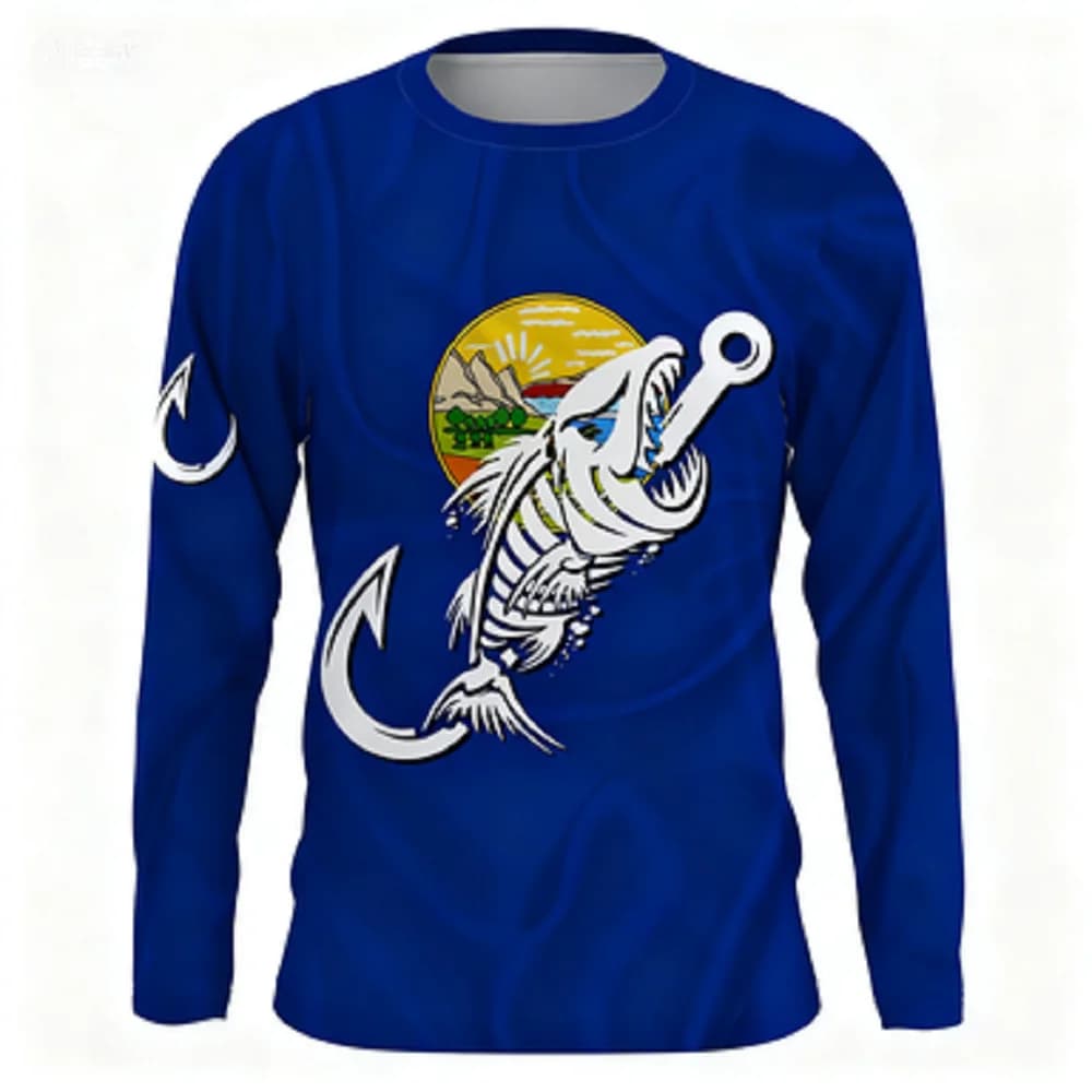 Camicia da pesca stampata in 3D con stelle e strisce Bandiera americana Protezione solare esterna stampata olografica Attrezzatura patriota traspirante