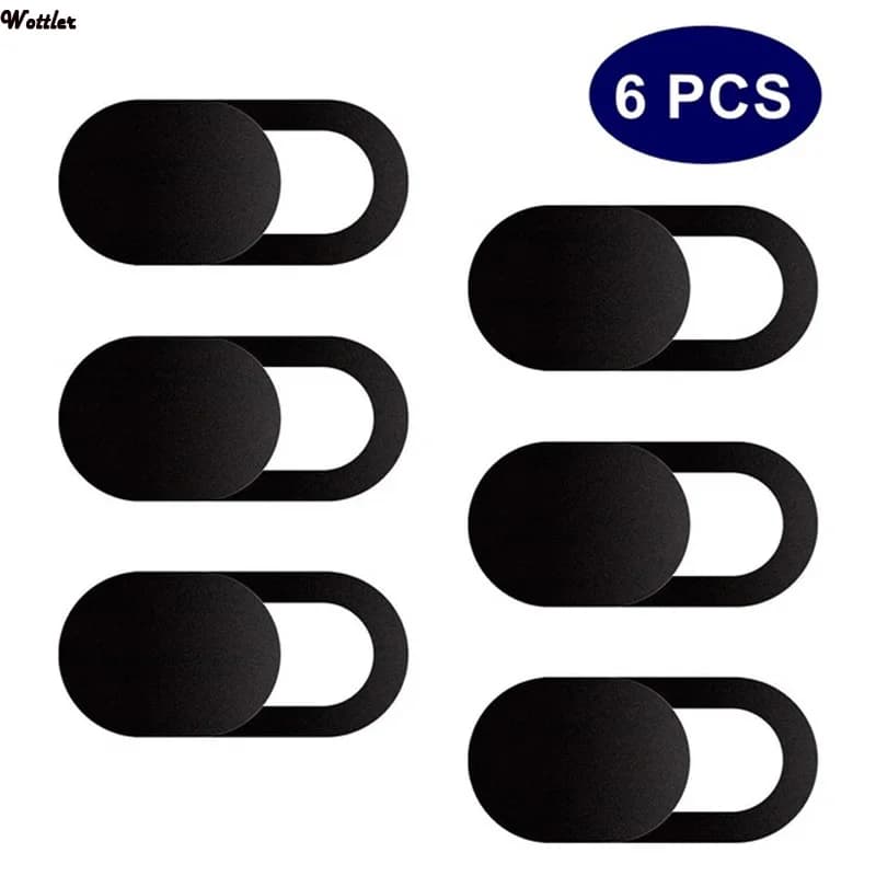 6PCS Nero Universale WebCam Copertura Otturatore Magnete Cursore Copertura Della Fotocamera In Plastica Per Web Laptop PC Macbook Tablet Privacy Adesivo