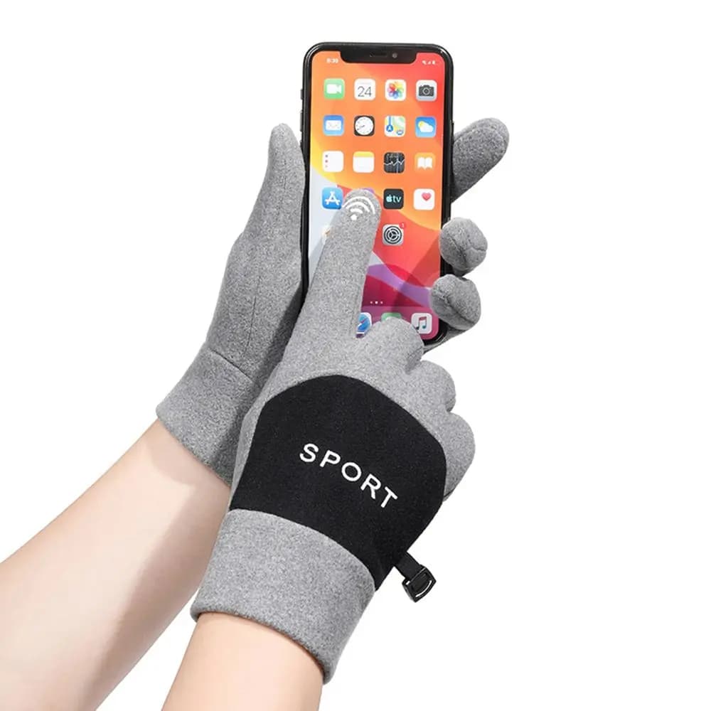Guanti Sportivi Termici in Velluto Antiscivolo per Ciclismo, Accessori Moda, Guanti Touch Screen a Dita Intere