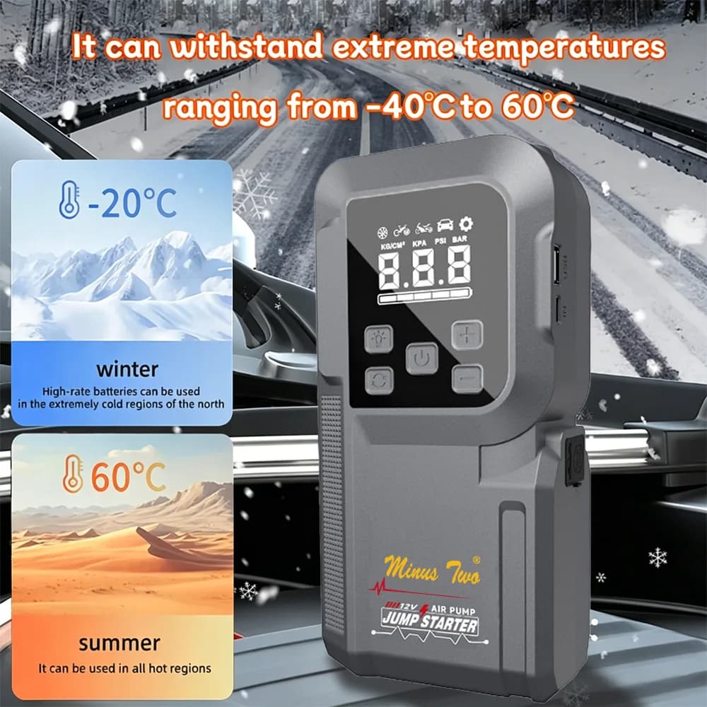 180Psi Car Emergency Multifunction 12v Battery Booster Tire Inflator Compressor Jump Starter Power Bank Air Pump