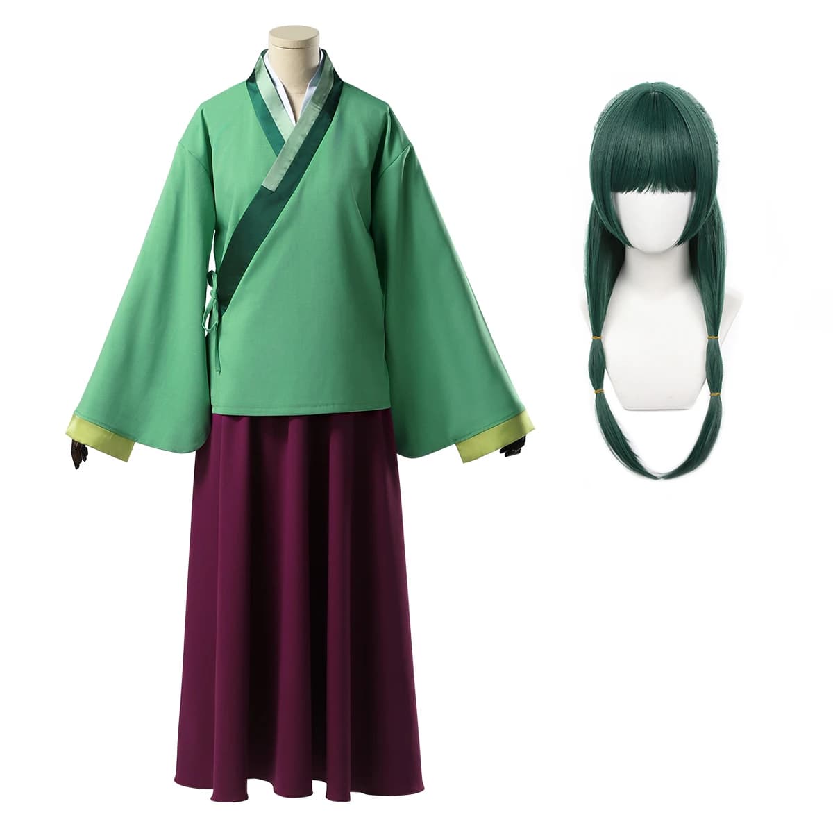 HOLOUN Costume Cosplay Maomao The Apothecary Diaries Anime Gonna Elastica Top Verde per Convenzioni Halloween Natale