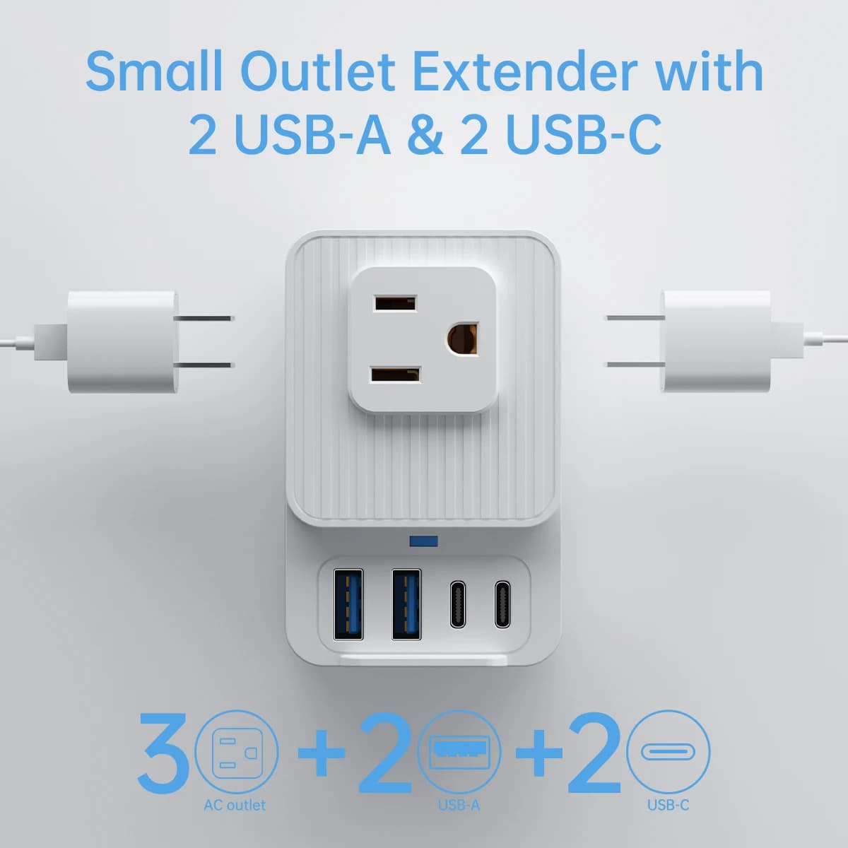 7 in 1 US Multi Plug Outlet Extender Presa elettrica Splitter Caricatore da muro Espansore presa multipla per Crociera Dormitorio Viaggio a casa