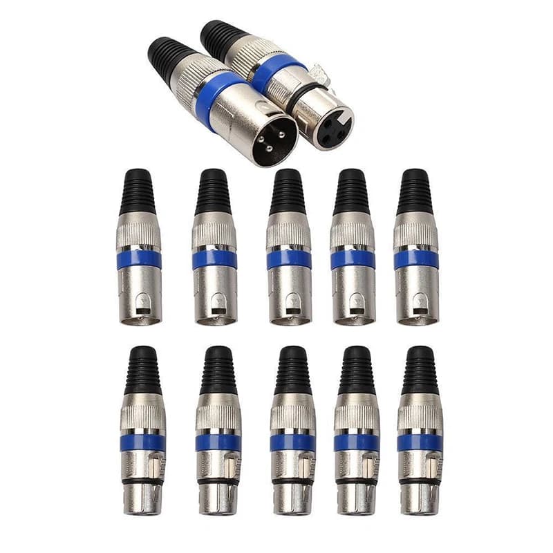 10Pcs XLR 3Pin Male & Female MIC Jack Plug Audio Microphone Wire Cable Connector-F(x)