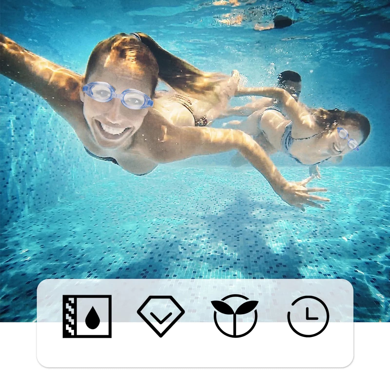 Occhialini da Nuoto Antiappannamento per Adulti, Uomo e Donna, Montatura Piccola, Alta Definizione, Impermeabili, Tecnologia Doppia Antiappannamento