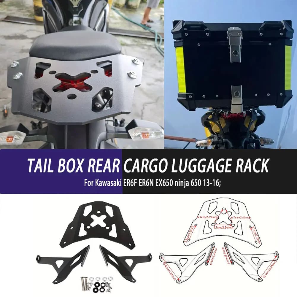 Per Kawasaki ER6F ER6N EX650 ninja 650 2013-2016 Parti del motociclo Portapacchi posteriore Sezione coda Rack Carrier Cargo Shelf
