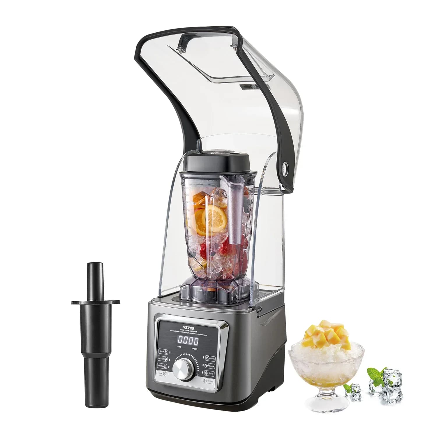 2.5 l/3.5 l electric blender for blended multifunctional blender for food processing from 1400 W and kitchen anti-noise cover