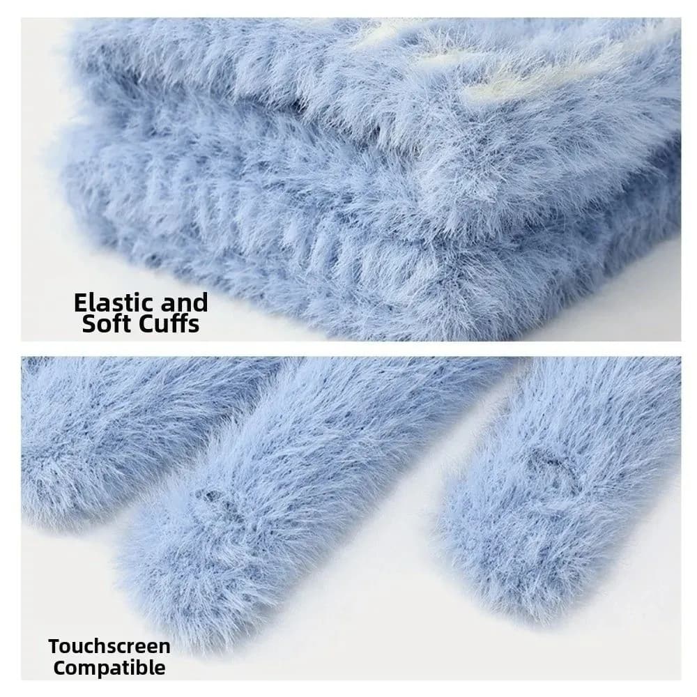 Guanti invernali antivento alla moda Guanti caldi a prova di freddo ispessiti color caramello