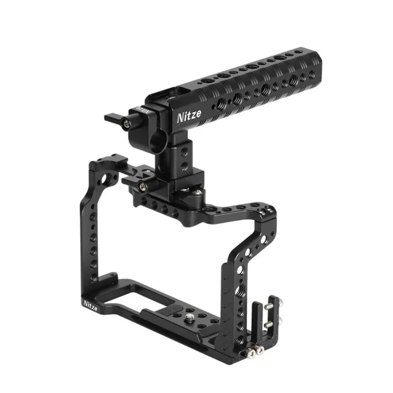 Kit Gabbia per Fotocamera Nitze X-T2/X-T3 con Cavo HDMI, Morsetto, Maniglia, Base e Aste Stabilizzatrici per Fujifilm
