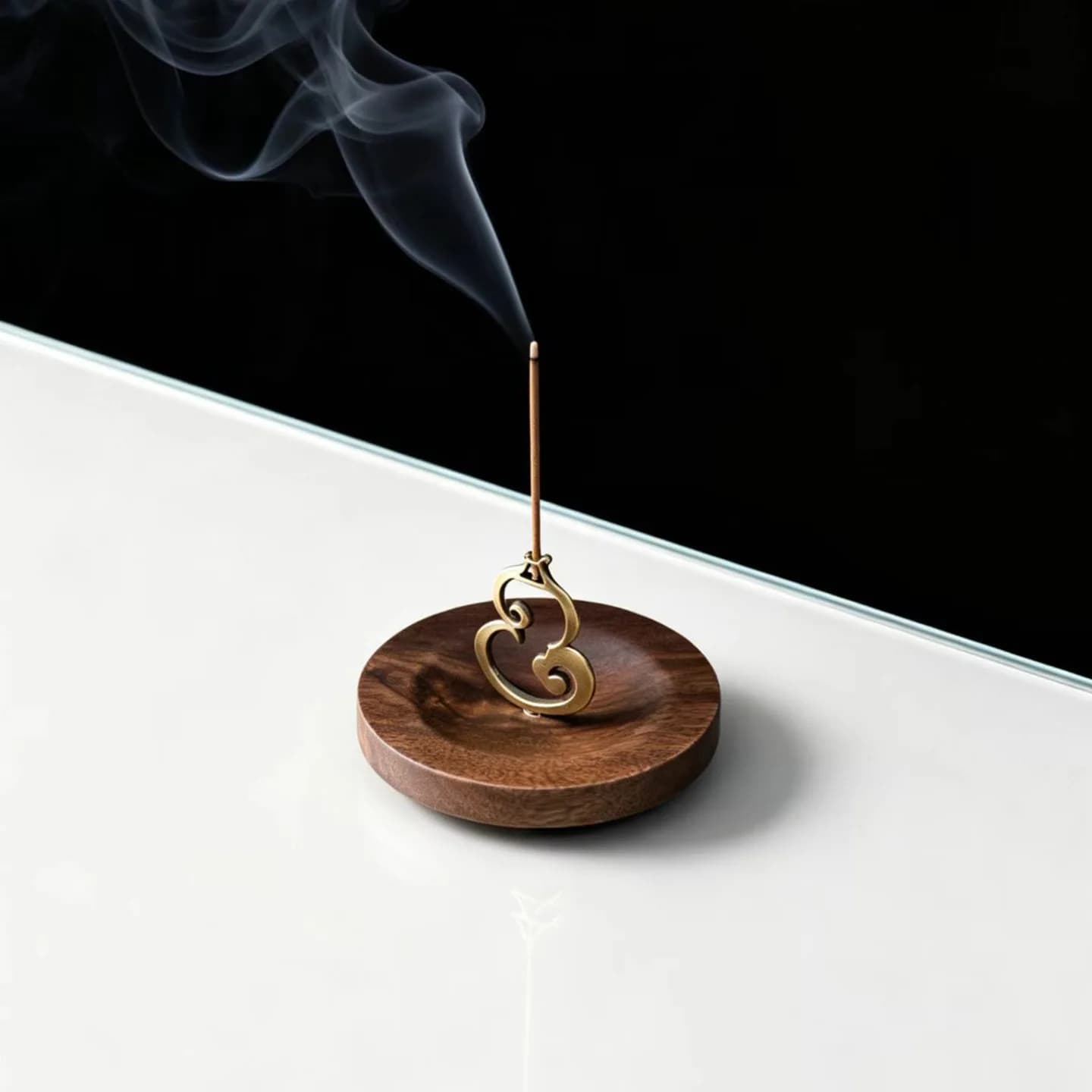 Floating Gourd Incense Holder Creative Suspended Burner with Base Stick Tray for Home Indoor Meditation Yoga Zen Tea Ceremony