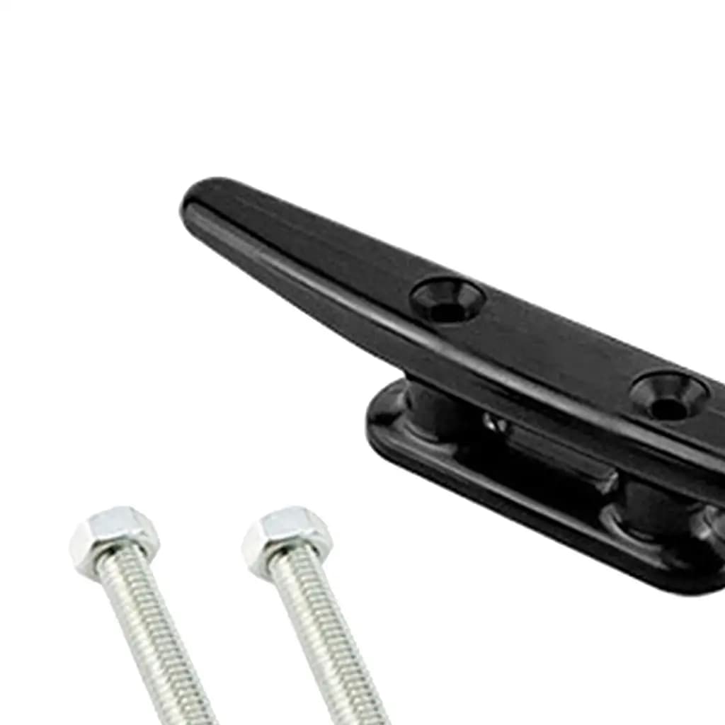 Marine Boat Deck Cleat Nylon Black Rope Clamp Kit Mooring Dock Accessory for Kayak Canoe