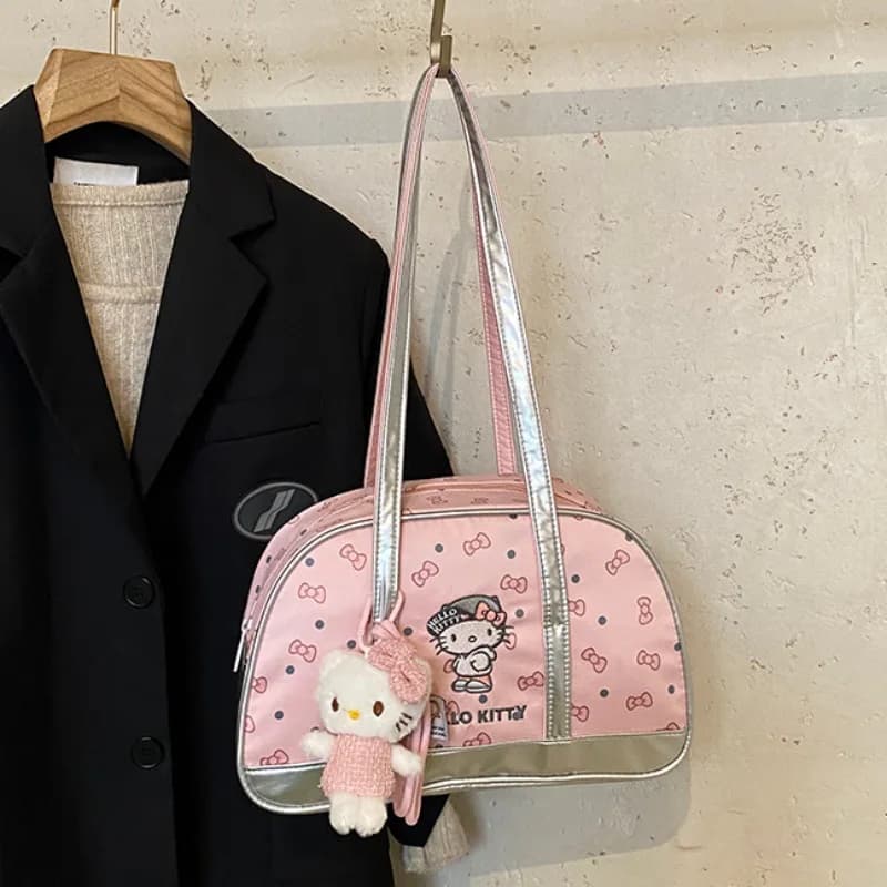 Sanrio Kawaii HelloKitty New Fashionable Casual Shoulder Bag Japanese Cartoon Large Capacity Commuter Handbag