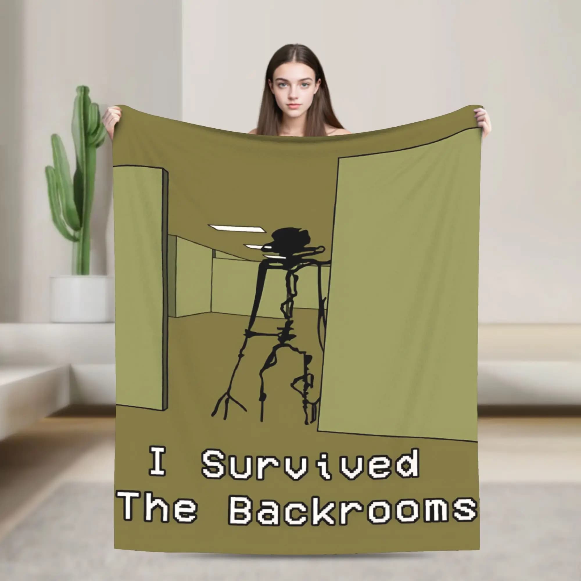 I Survived The Backrooms Blanket Flannel Spring Autumn Multifunction Super Soft Throw Blanket for Bed Bedroom Bedding Throws