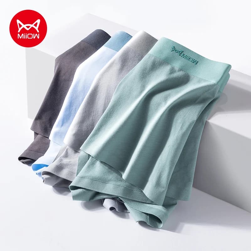 MiiOW 3 pezzi cotone organico Sexy uomo mutande Boxer pantaloncini grafene antibatterico tronco uomo intimo Boxer mutandine da uomo corte
