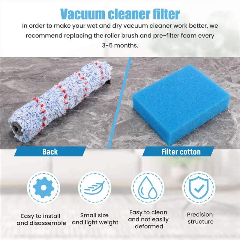 B59B-Rlu brush filter and spare parts in pre-filter foam for dry and wet vacuum cleaner Tineco Ifloor HF10E-01