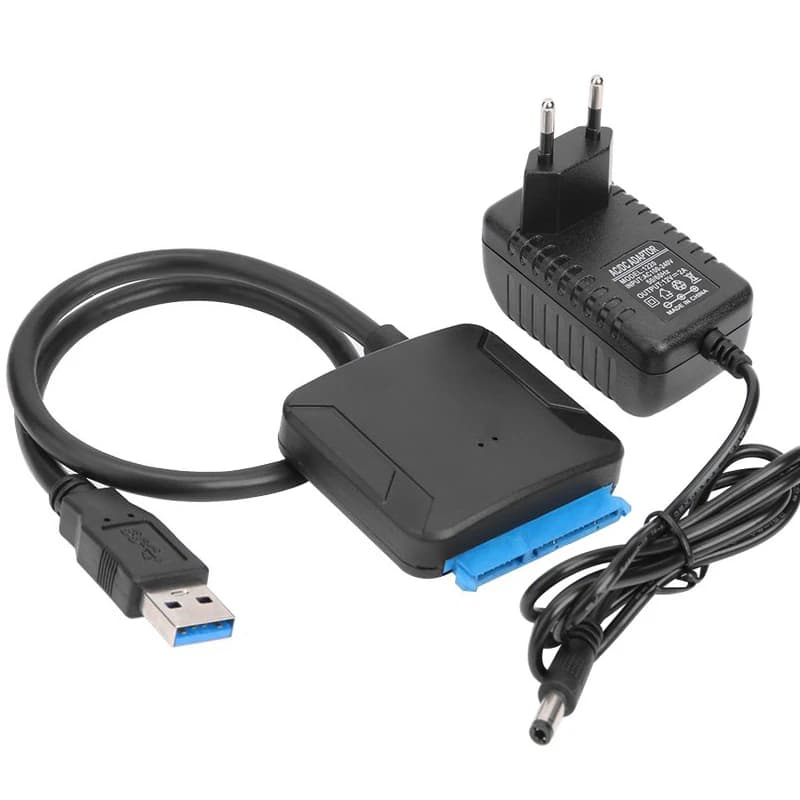 SATA USB 3.0 Adapter Cable for 3.5/2.5 inch SSD HDD SATA III Hard Drive Converter UASP support with 12V power adapter