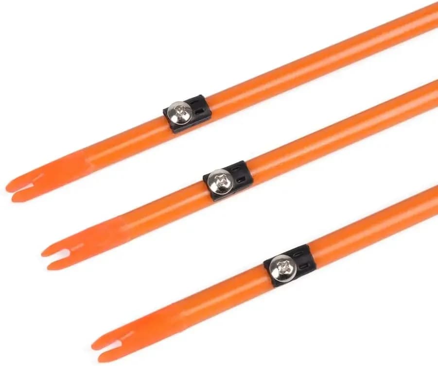 Elong Bow Fishing 32 pollici 5/16" Frecce da caccia Tiro con l'arco Frecce in fibra di vetro con scivoli di sicurezza Punte larghe
