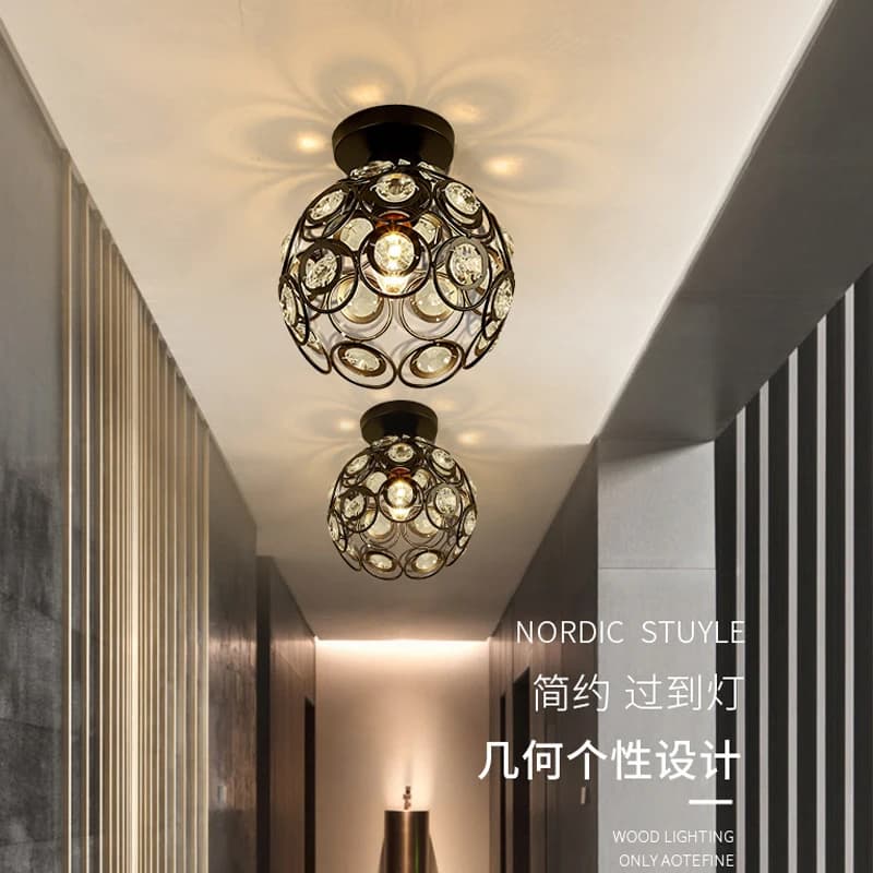 Modern restaurant lamp Crystal lamp Simple ceiling lamps for single head entrance Decorative lamps for hotel wardrobe