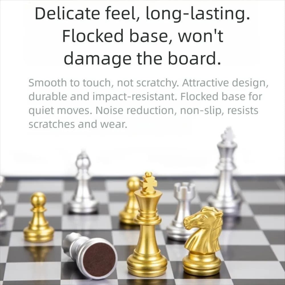 Universal 25/32cm Chessboard Magnetic Chess Set Magnet Folding Travel Board Game Set Plastic Portable English Chess Desktop