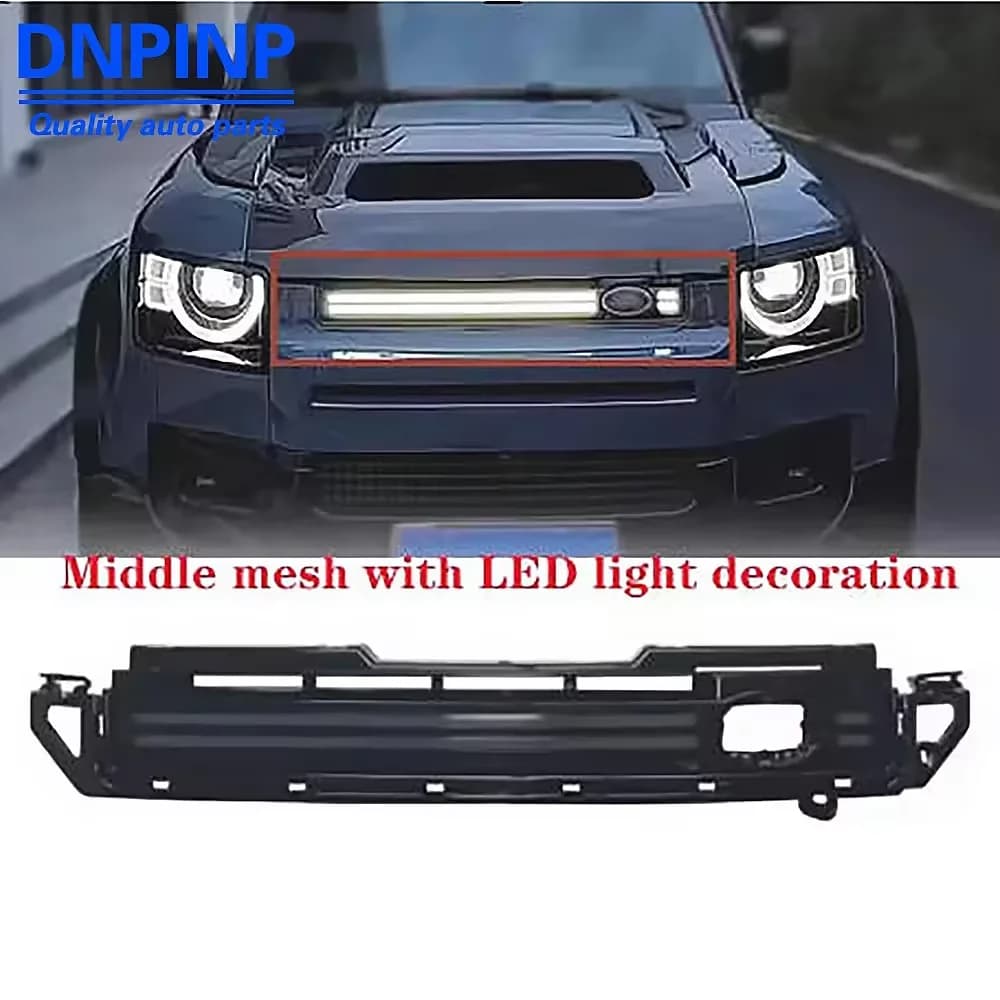 Luce decorativa a LED a doppia striscia per griglia anteriore centrale, adatta per Land Rover Defender 2020-2024 90 110 130 LR13281