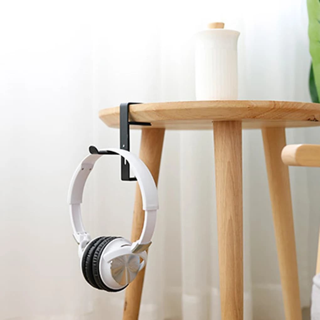 Staffa per auricolari Accessori per il trasporto in pelle Supporto per gancio per cuffie Espositore da tavolo universale per risparmio per stanza rossa