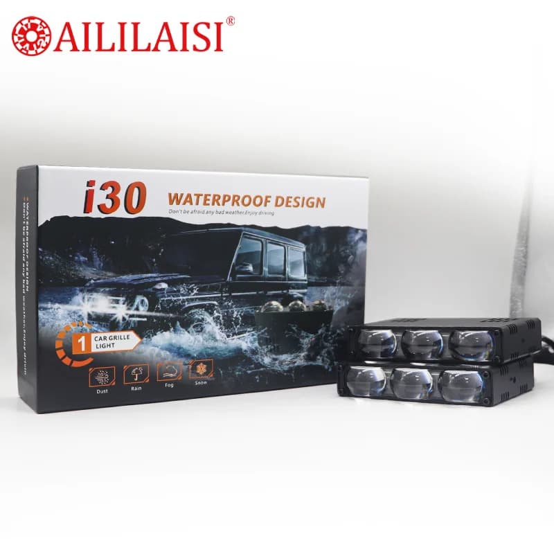 Aililaisi I30 Mini Motorcycle LED Headlights 3 Lens Projector High Lumen White Yellow Fog Lights Auxiliary Driving Spotlight