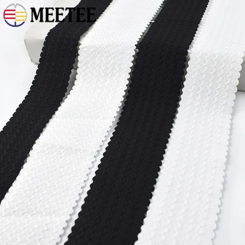5/10M 40-70mm Wave Pattern Elastic Ribbon High Elasticity Rubber Bands for Clothes Waistband Stretch Belt DIY Sewing Accessories