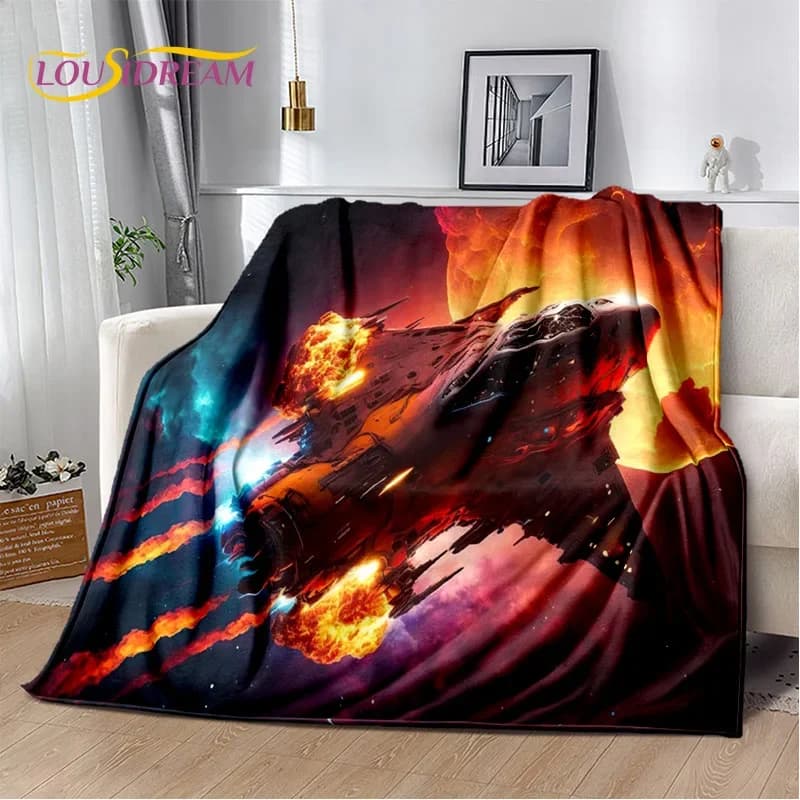 Coperta UFO universo nave spaziale, coperta morbida in flanella per la casa, camera da letto, divano letto, picnic, ufficio, escursionismo, copertura per bambini