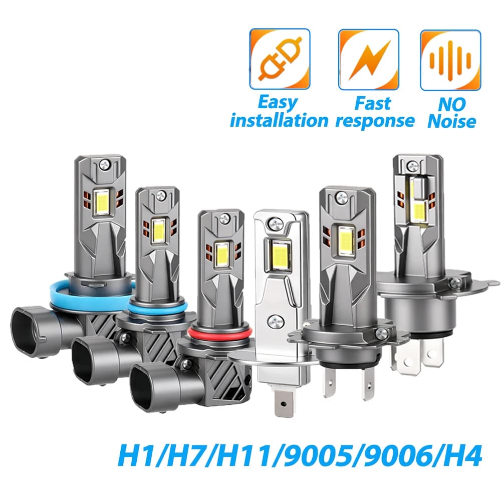 2 Lampadine LED per Fari Auto 30000LM 5570 CSP 6500K Bianco, Ricambio per Fari H1/H7/H11/9005/9006/H4