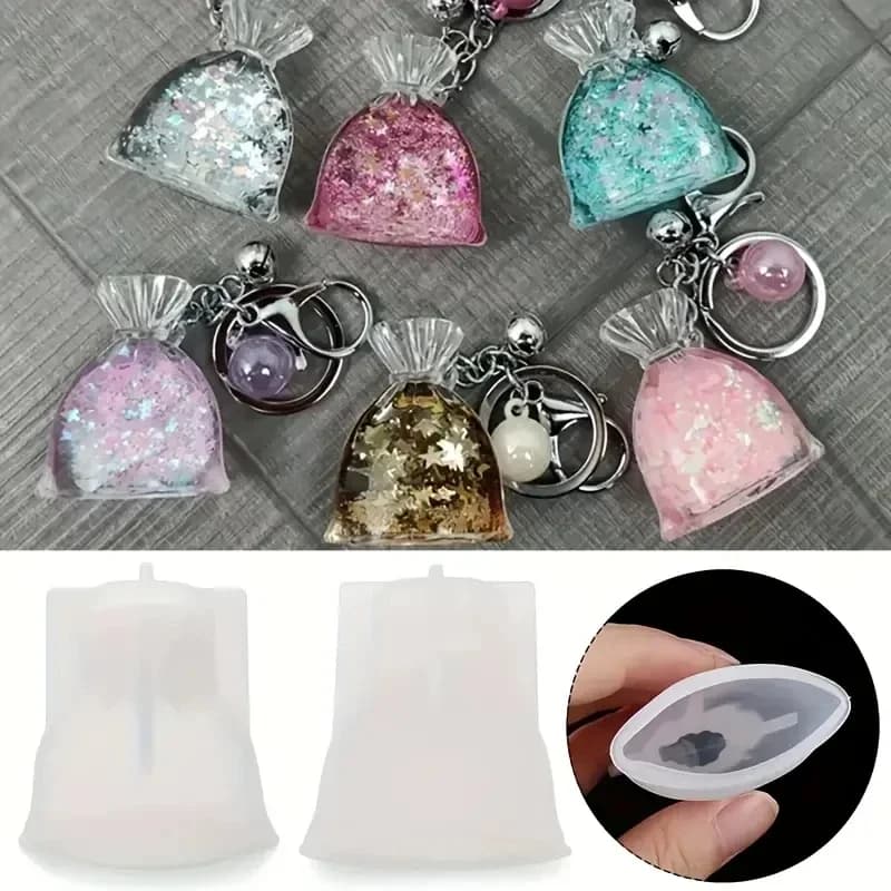 42 pezzi stampi in silicone per resina borsa fortunata mini borsa carina a forma di stampo in silicone per gioielli ciondolo portachiavi tote strumento per la creazione di ciondoli