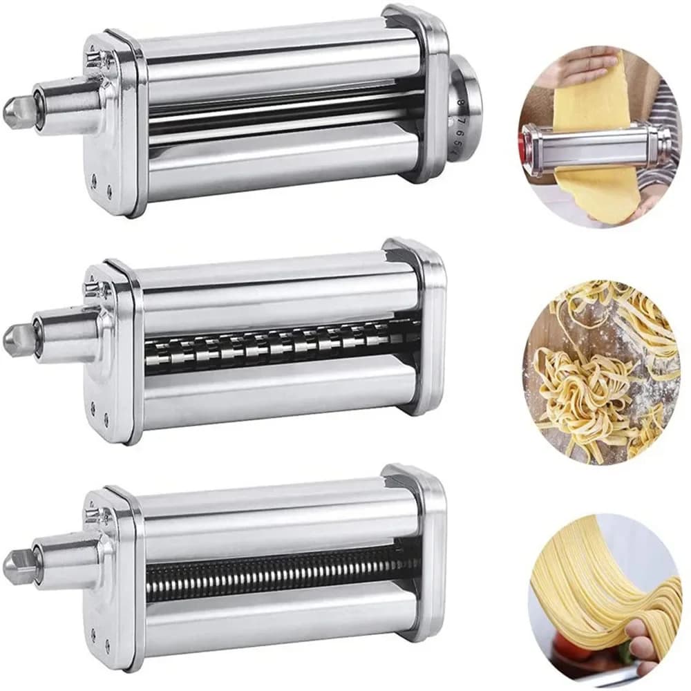 Pasta Maker Attachment 3-in-1 Pasta Roller Cutter Parts Noodles Press Machine Compatible With KitchenAid Stand Mixers