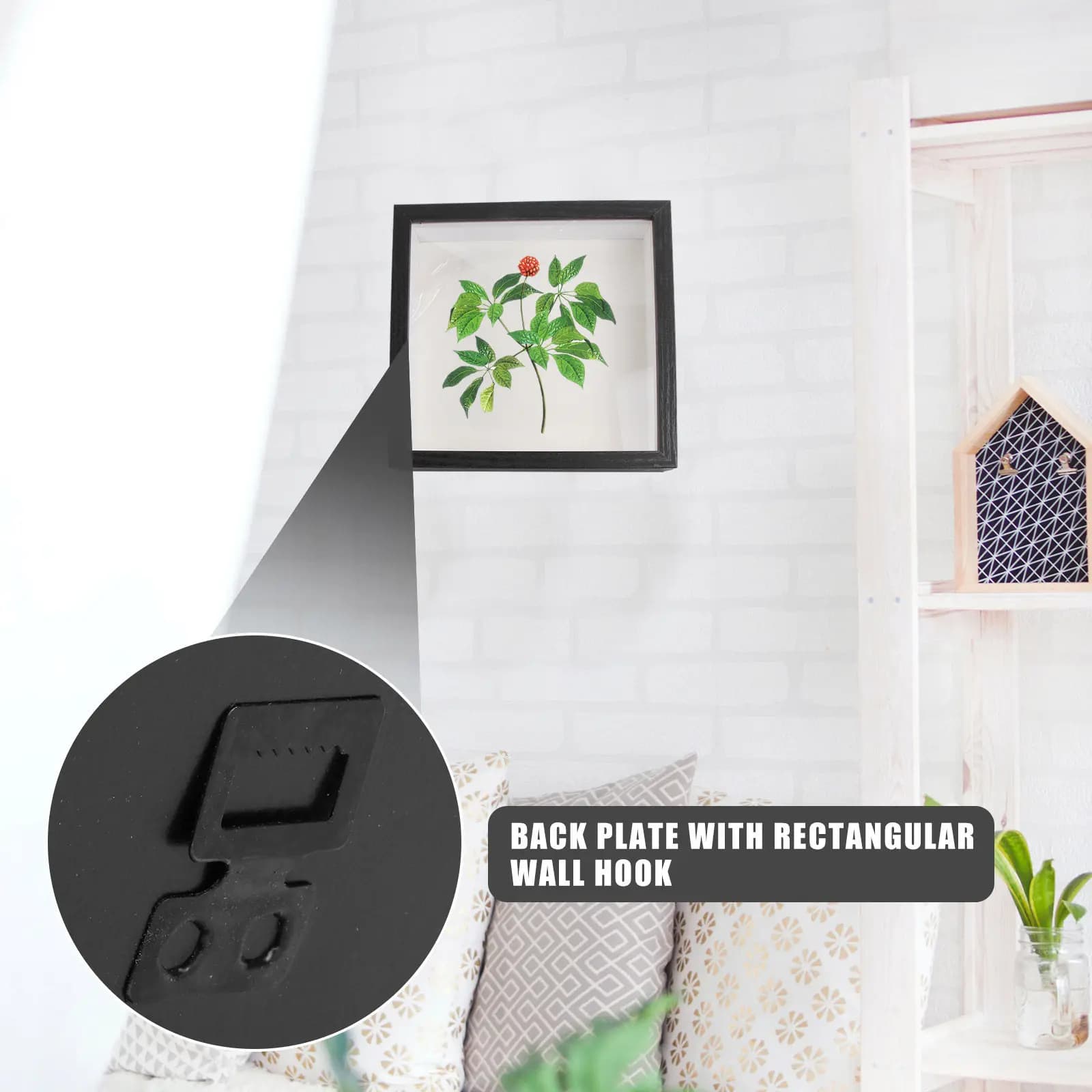 1Pcs Fashion Specimen Photo Frame Black Glass Picture Holder Sturdy Design Perfect for Home Store Bar Decoration