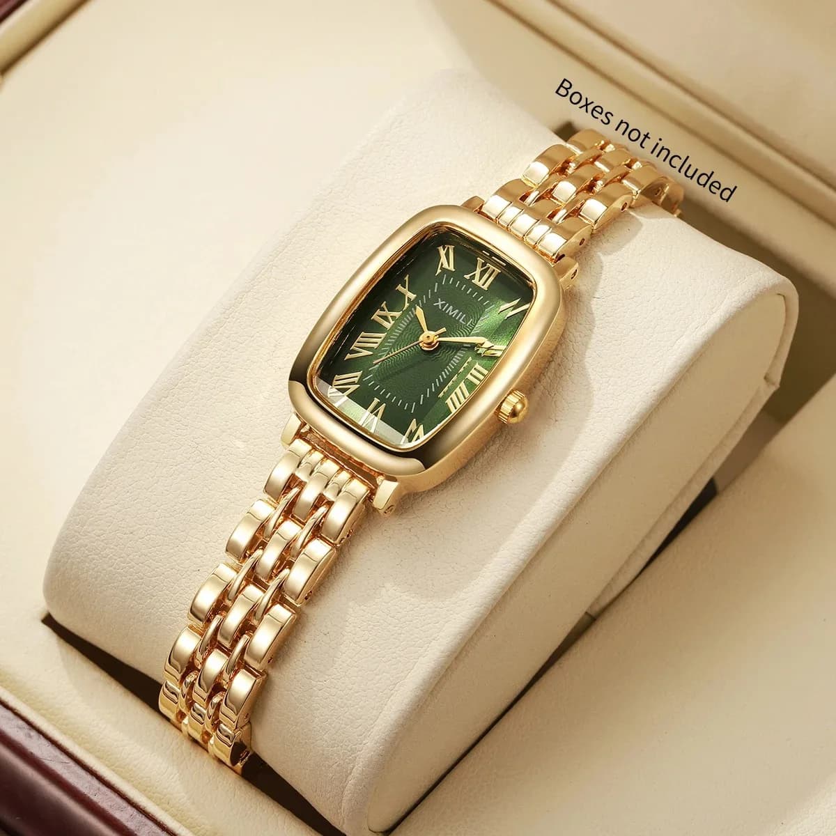 Elegant Roma Dial Women Quartz Watch Stainless Steel Bracelet Ladies Dress Wristwatches Clock Relogio Feminino (Without Box)
