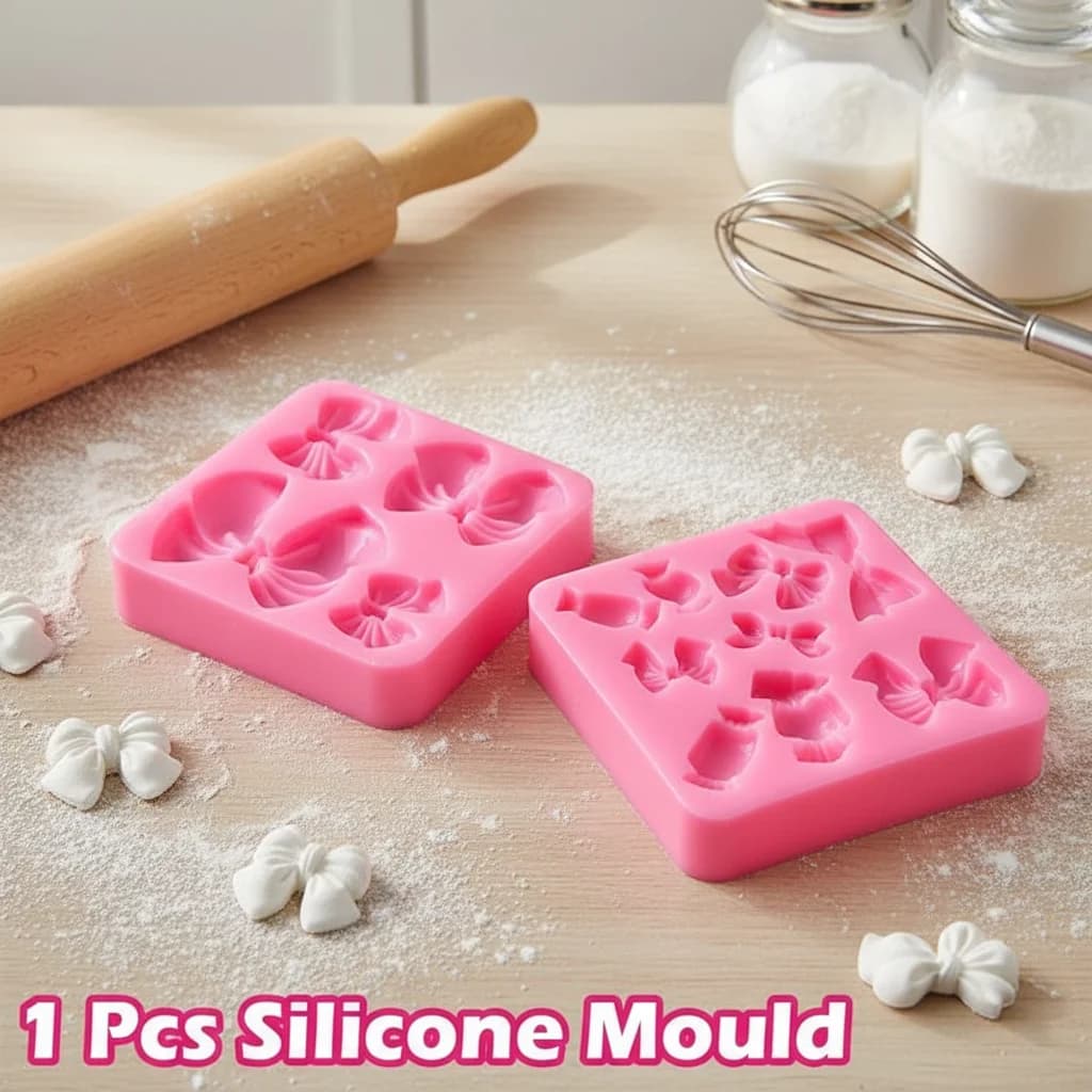 Stampo in resina siliconica con nodo a fiocco da 1 pezzo per la decorazione di torte, strumenti per pasticceria, accessori da cucina