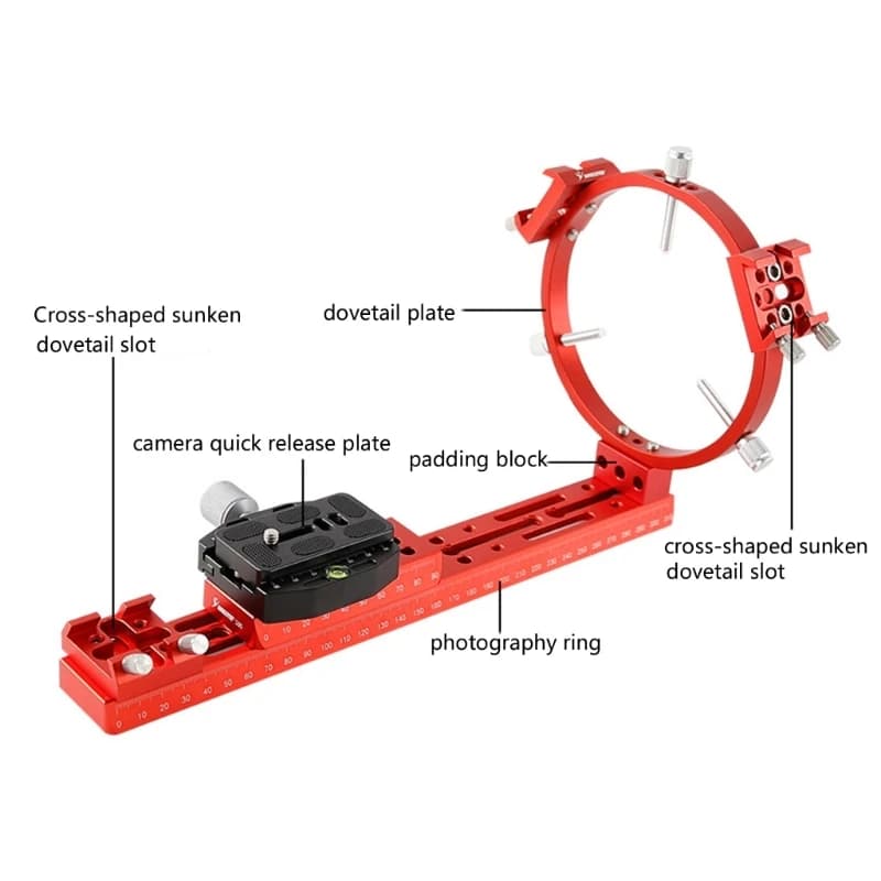 Iron tail plate with accurate mounting of the astronomical telescope 100 mm narrow and lightweight design