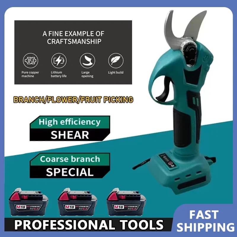 Professional 18V Battery Electric Scissors for Garden Power, Compatible with Makita Tools, Wireless Electricity Supplies