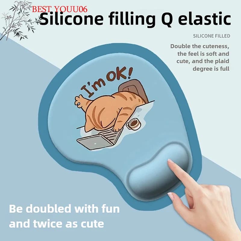 (YOUU06) 1 pz Nuovo Tappetino per Mouse in Silicone a Forma di Animale Cartone Animato, Poggiapolsi, Tappetino da Scrivania, Accessori per Computer Antimacchia