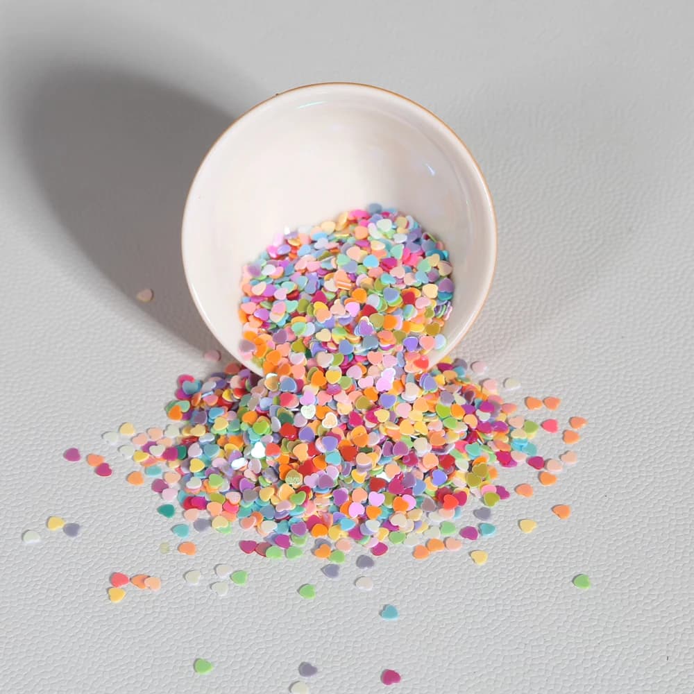 Kit Decorazione Unghie con Glitter Laser a Forma di Cuore per Donna, Paillettes Miste, Adesivi 3D per Nail Art, Manicure Fai da Te