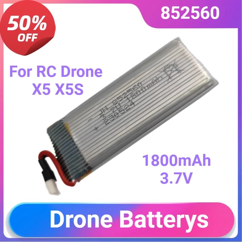 852560 Batteria Lipo per RC Drone X5 X5S X5C X5SC X5SH X5SW M18 H5P H11D KY601S SYMA RC Quadcopter Elicottero Parti 3.7V 1800mAh