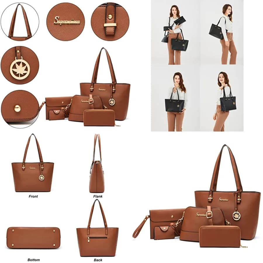 Set di 5 Borse e Borsette da Donna Soperwillton, Borse a Tracolla, Borse a Mano, Borse a Spalla