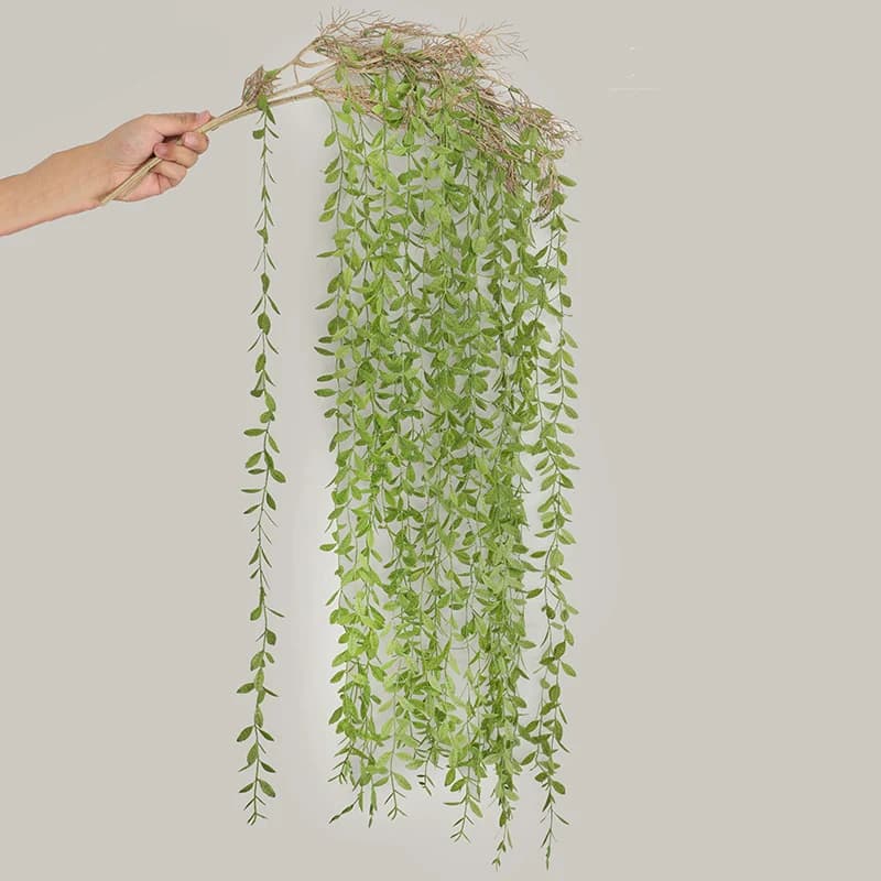 1PCS 116cm Artificial Green Wall Plant Leaves Branch Wedding Decor Garden Home Decoration Hanging Plants fake flowers