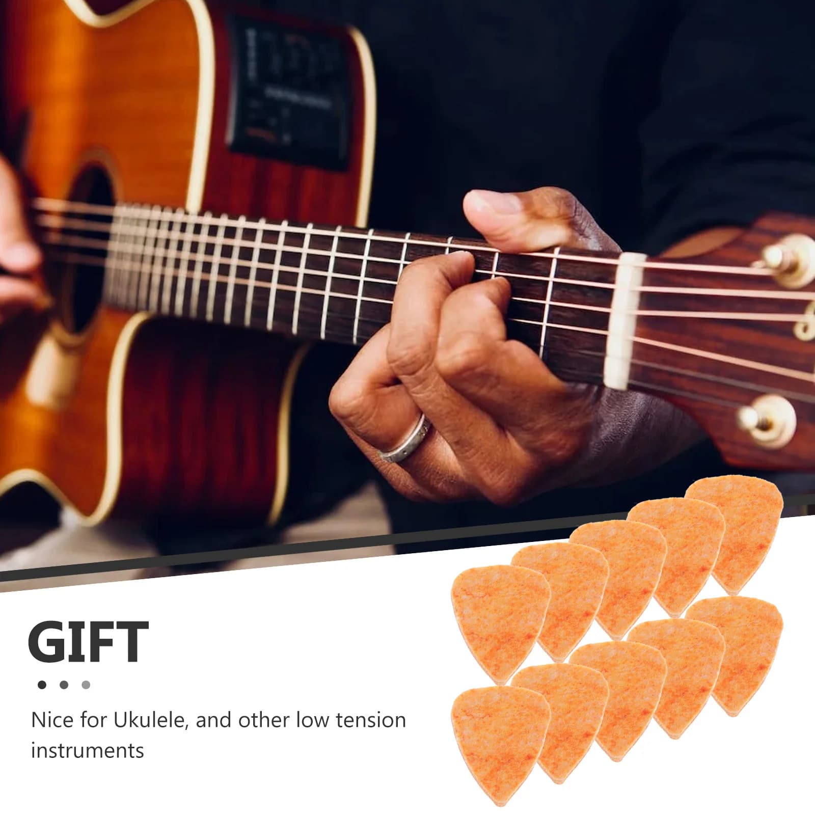 10 pezzi plettri in feltro per ukulele feltro di cotone di lana rigida liscio e confortevole plettri antiscivolo strumenti a suono morbido