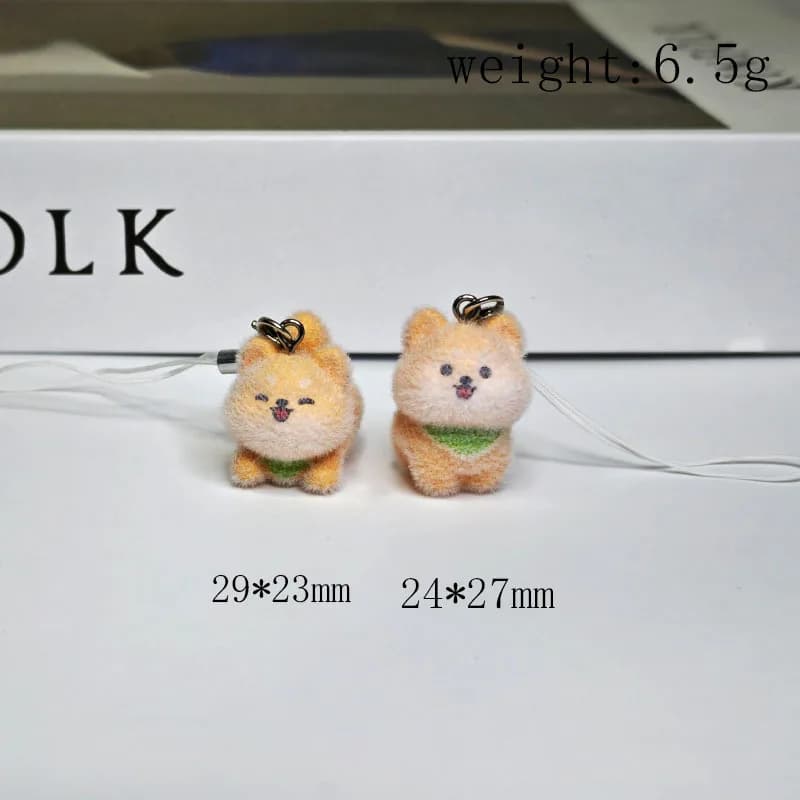 Simpatico cinturino con ciondolo per telefono Shiba Inu Yoga floccato, portachiavi con ciondolo per cani in cartone animato 3D, cordino per borsa fai da te per gli amanti dei cani
