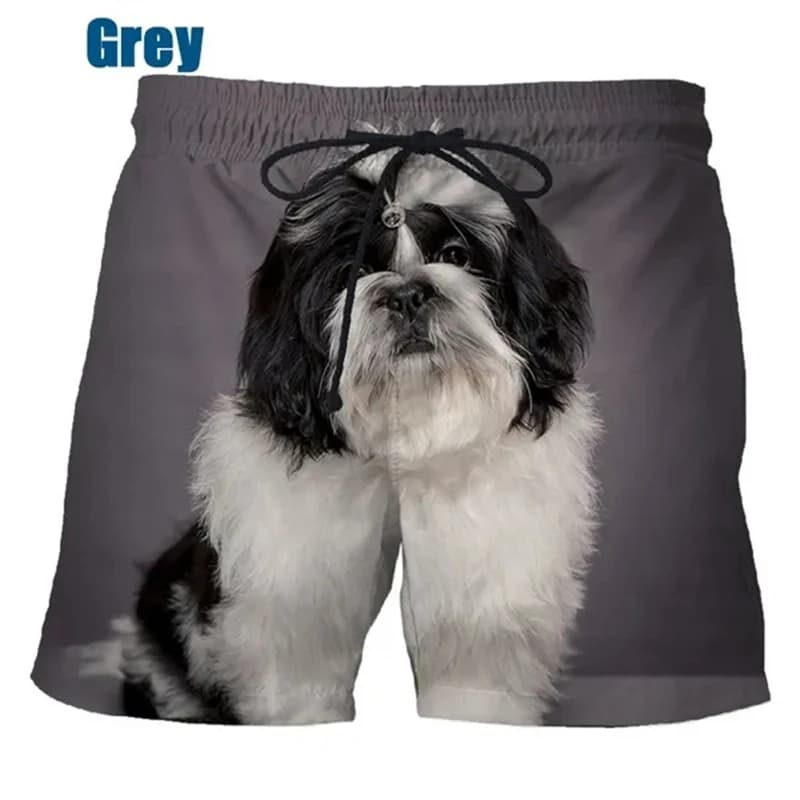 Nuovi Pantaloncini da Spiaggia Unisex alla Moda con Stampa 3D di Cane Shih Tzu, Carini per Uomini, Donne e Bambini, Costume da Bagno Casual