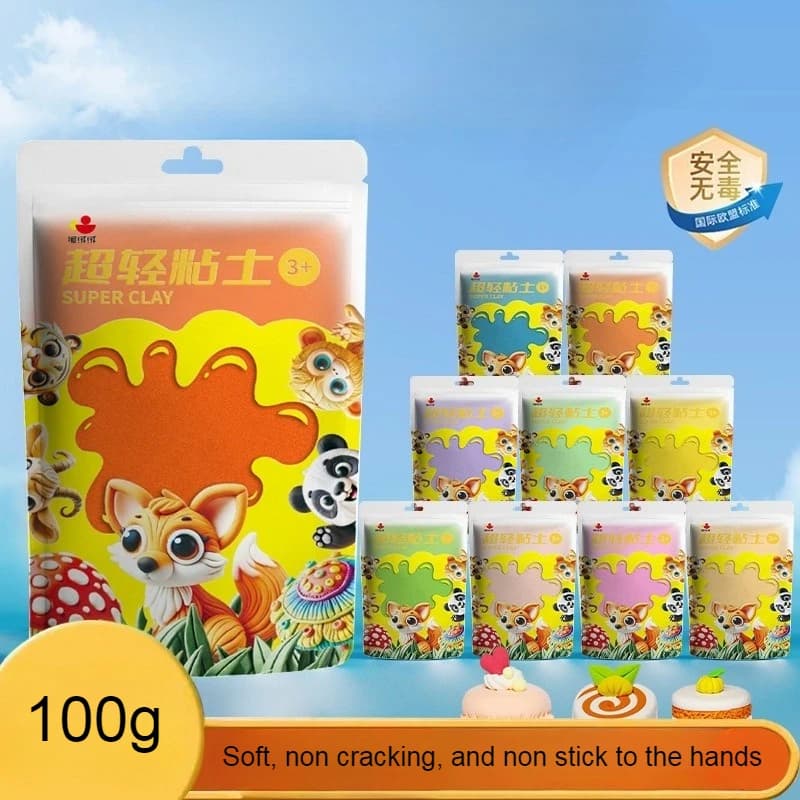 Confezione grande di argilla ultraleggera da 45 colori da 100 g - Pasta da gioco per bambini non tossica per uso alimentare per artigianato fatto a mano fai-da-te per la scuola materna