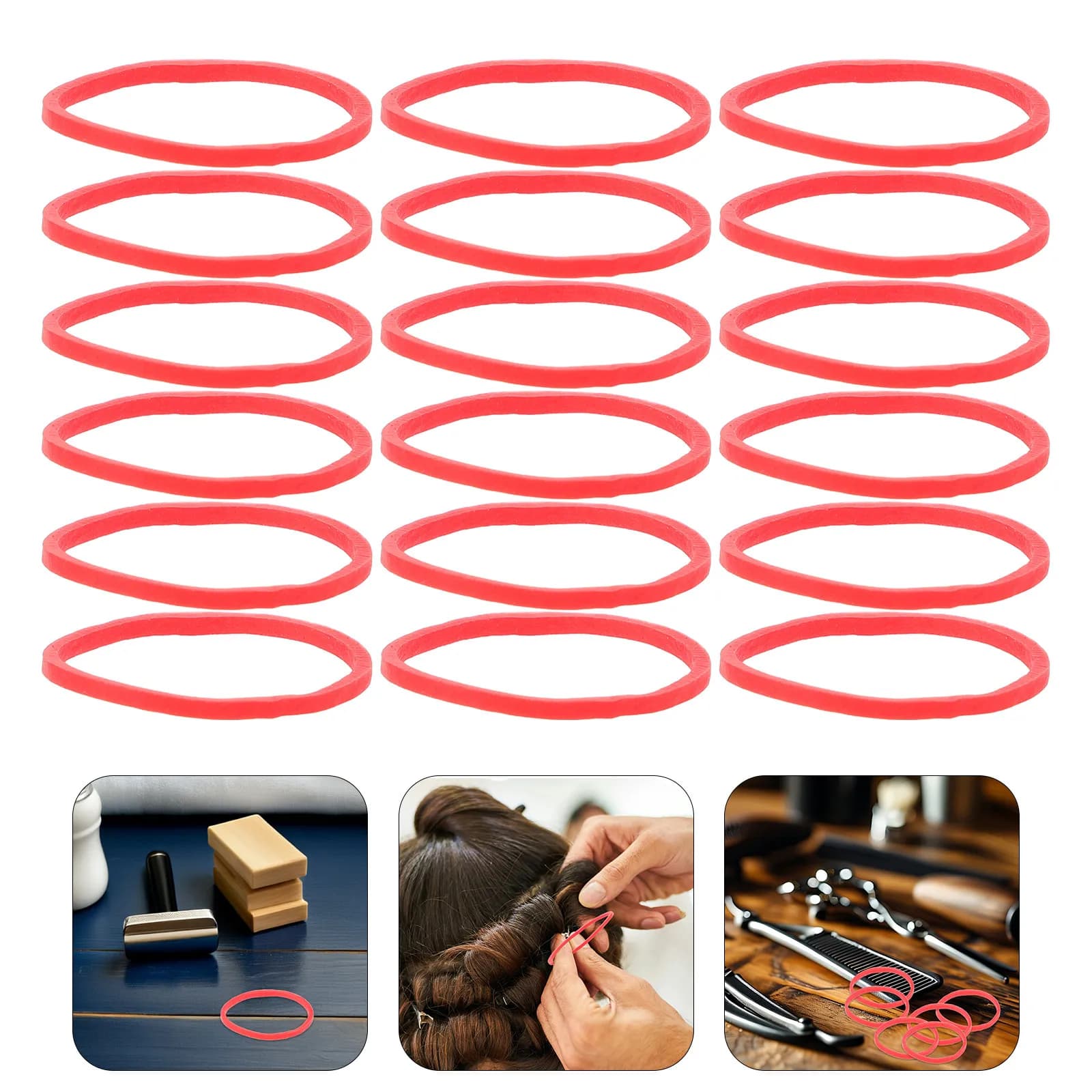 1 Pack of Silicone Elastics High Temperature Resistant for Use with Iron Hairpins, Elastic rings for Styling
