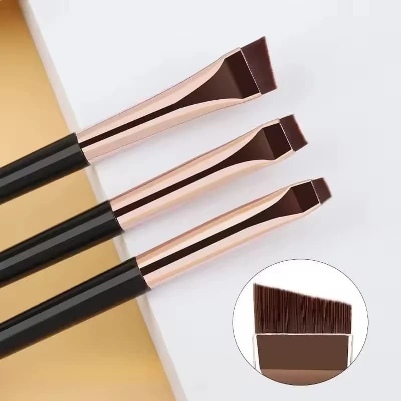 3 pz/set Lama Eyeliner Pennello Pennello Per Sopracciglia Portatile Piatto Fine Eye Liner Sopracciglio Contorno Pennelli Per Trucco Strumento di Trucco