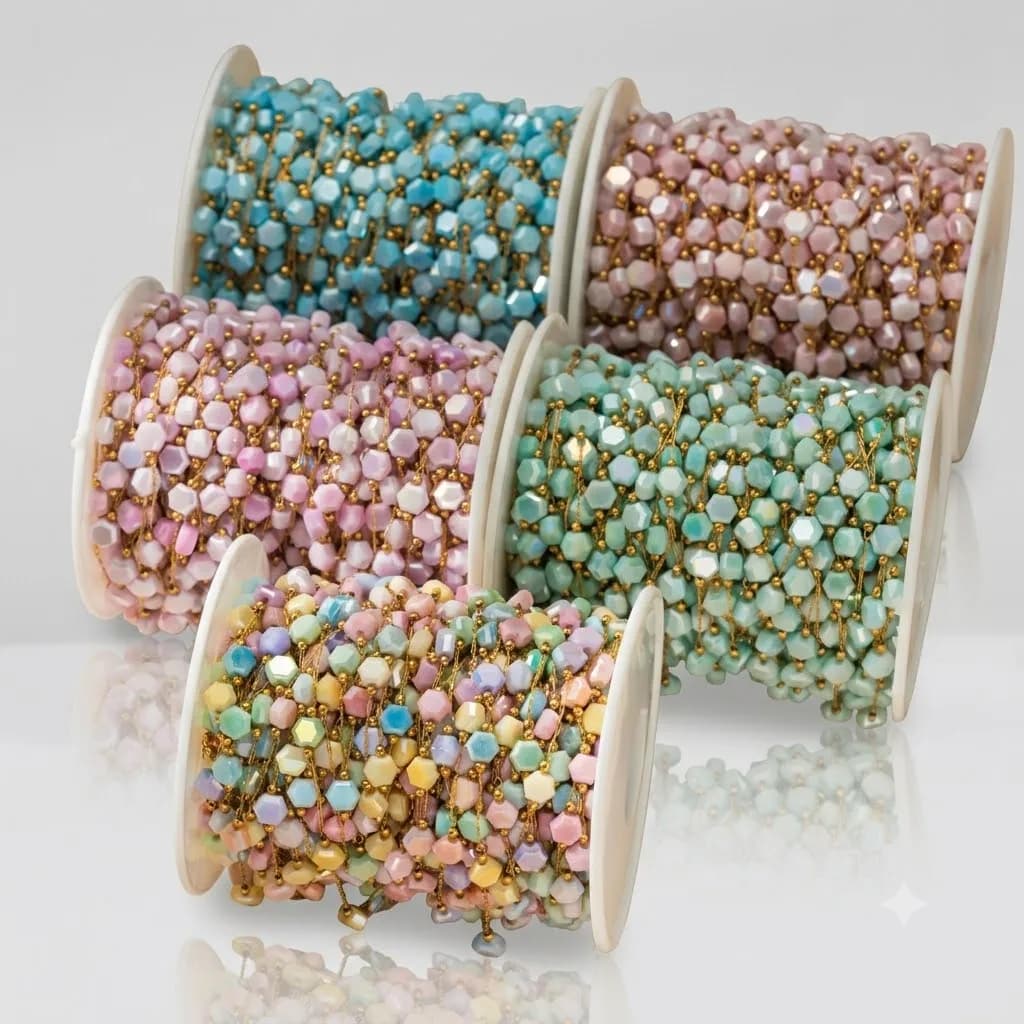 0.5Meter 1Meter Stainless Steel Hexagon Beaded Gold Color Chains For DIY Women Pendant Necklace Bracelet Jewelry Making Findings